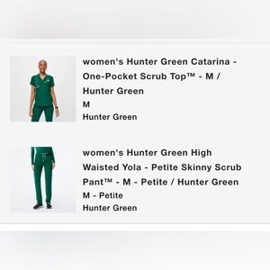 Figs Women's Hunter Green Skinny Pants
